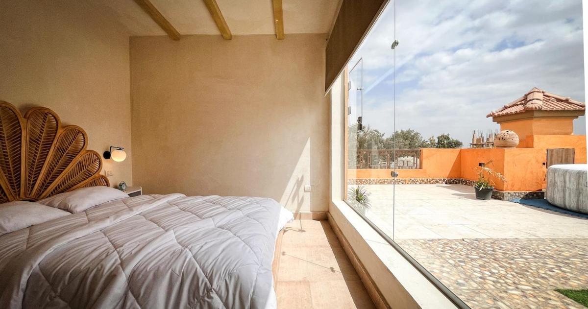 Boho Getaway With Pyramids View & Jacuzzi Apartment Giza Exterior foto